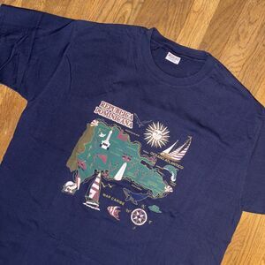 VTG Dominican Republic Map Graphic Tee Souvenir Republica Dominicana‎ Aremar XXL